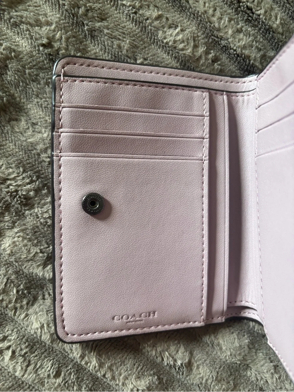 Coach Lilac Zip Card Wallet with Metal 'C' Accent